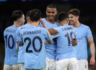 Manchester City team in the UCL