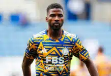 Kelechi Iheanacho of Leicester City during pre-match warm-up