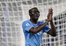 Victor Osimhen of SSC Napoli during the Serie A football match between SSC Napoli and Udinese Calcio